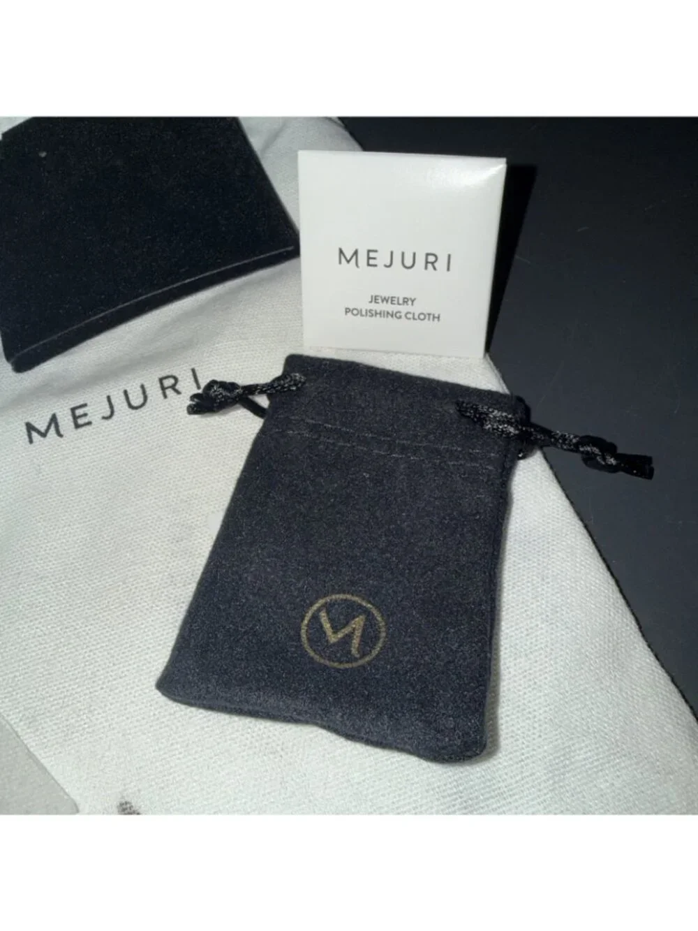 Mejuri Packaging Drawstring Bag Box for Necklace Earrings Accessories Bundle